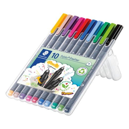 Feinschreiber triplus® - 0,3 mm, Aufstellbox, 10 Farben