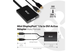 Club3D Adapter MiniDisplayport > DVI-D (Active Dual) St/Bu retail