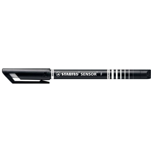 Fineliner mit gefederter Spitze - SENSOR F - fein - Einzelstift - schwarz