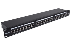 INTELLINET 24-Port Cat6a Patchpanel FTP 1HE schwarz