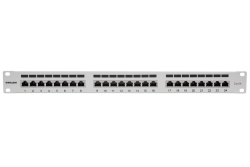 INTELLINET 24-Port Cat6a Patchpanel FTP 1HE grau