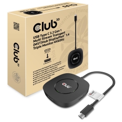 Club3D MST-Hub USB 3.2 Typ C > 3x DisplayPort 1.4...