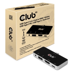 Club3D USB-C 4in1-HUB >HDMI/USB/USB-C/Audio 4K60Hz...