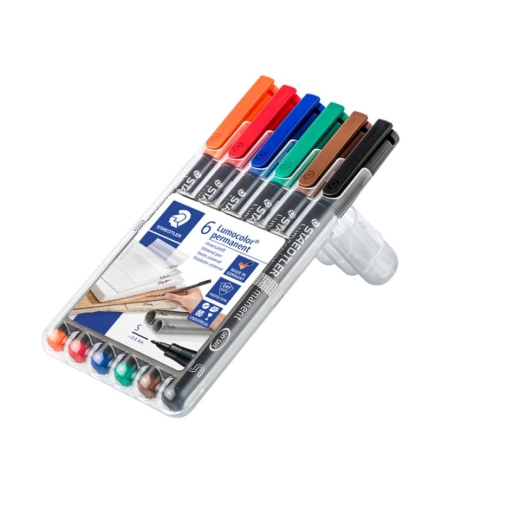 Feinschreiber Universalstift Lumocolor® - permanent, S, 6 Farben