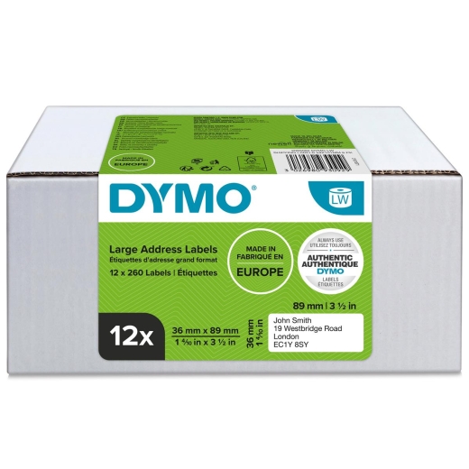 DYMO LW-Adressetiketten Vorteilspack 36x 89mm 12Rl 260St/Rl