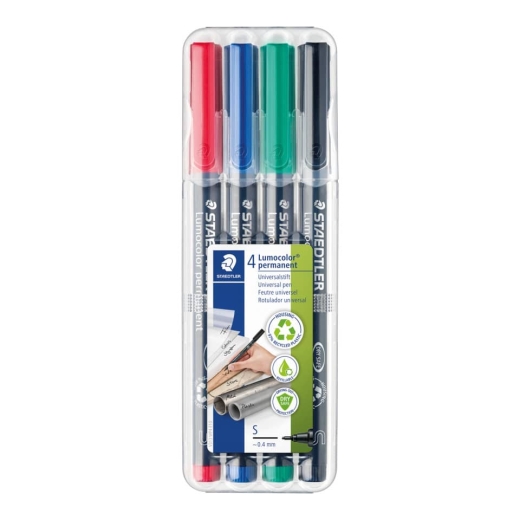 Feinschreiber Universalstift Lumocolor® - permanent, S, 4 Farben