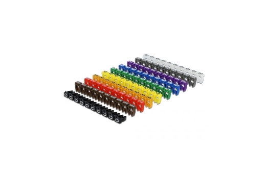 DELOCK Kabelmarker Clips 0-9 farbig 100St.