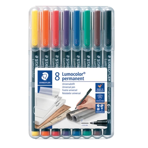 Feinschreiber Universalstift Lumocolor® - permanent, F, 8 Farben