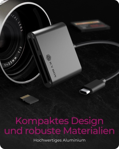 Adapter IcyBox ext. Multi Kartenleser Type-C USB 3.0 extern retail