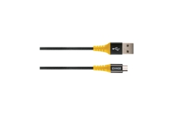 Schwaiger Ladekabel USB 2.0 A>Micro USB 1,2m Schwarz/Gelb