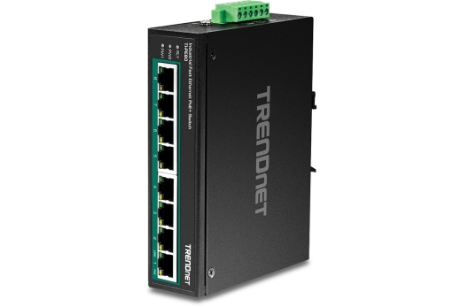 TRENDnet Industrie Switch 8 Port Fast Eth. PoE+ L2 DIN-Rail