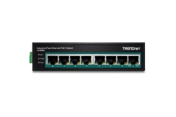 TRENDnet Industrie Switch 8 Port Fast Eth. PoE+ L2 DIN-Rail