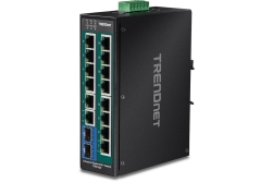 TRENDnet Industrie Switch 16 Port Gbit PoE+ DIN-Rail Metall
