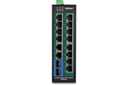 TRENDnet Industrie Switch 16 Port Gbit PoE+ DIN-Rail Metall