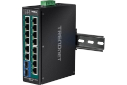 TRENDnet Industrie Switch 16 Port Gbit PoE+ DIN-Rail Metall