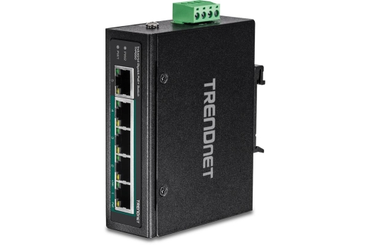 TRENDnet Industrie Switch 5 Port Fast Eth. PoE+ L2 DIN-Rail