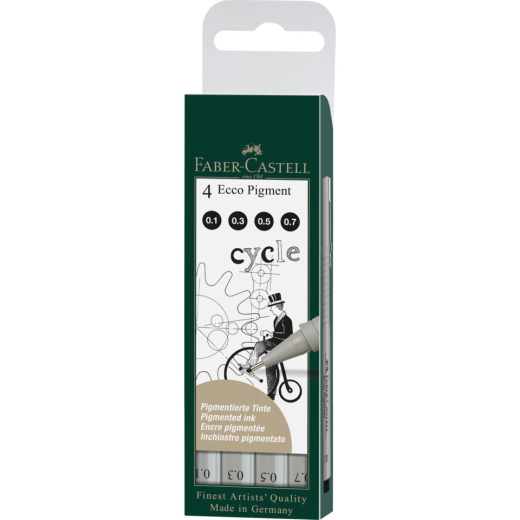 Tintenschreiber ECCO PIGMENT - 4er Set (0,1/0,3/0,5/0,7 mm), schwarz