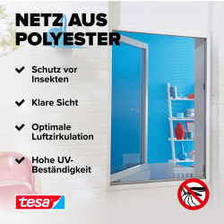 tesa Fliegengitter Standard Klettband 1,3x1,5m anthrazit