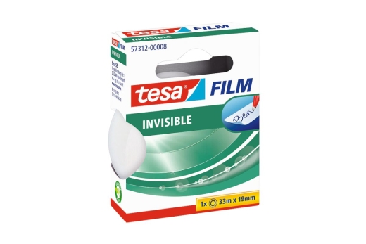 tesafilm Rolle 33m 19mm unsichtbar Hängefaltbox
