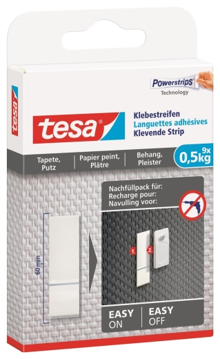 tesa Klebestreifen Tapete & Putz bis 0,5kg 9St.