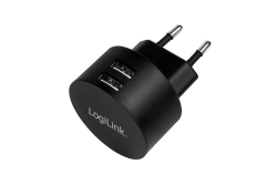 Logilink USB Steckdosenadapter 2port,10.5W,Fast Charging,sch
