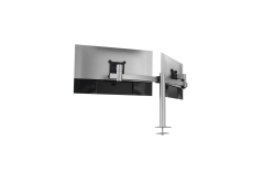 DURABLE Monitorhalterung PRO 2 Mon. Tischdurchführung silber