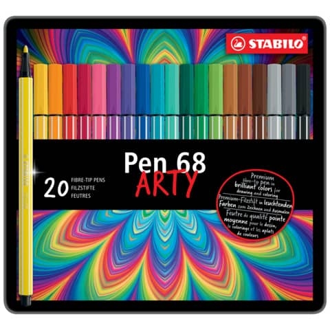 Premium-Filzstift - Pen 68 - 20er Metalletui - mit 20 verschiedenen Farben