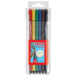 Premium-Filzstift - Pen 68 - 6er Pack - mit 6...
