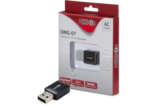 Inter-Tech Wi-Fi5 + BT4.2 USB Adapter DMG-07 Stick 650Mbps retail