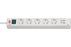 Brennenstuhl Steckdosenleiste Bremounta 5x+USB weiß 3m