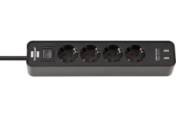 Brennenstuhl Steckdosenleiste Ecolor 4x+USB schwarz 1.5m