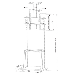 Techly Boden-TV-Halter für 32-70 TV (Speditionsversand)