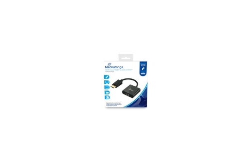 MediaRange HDMI Buchse/DP Stecker 18 Gbit/s 20cm schw