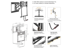Equip Wandhalterung 43-50/1TFT PullDown 4Gelenke 35Kg sw lite Retail