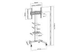 Equip Bodenstandhalter 32-55/1TFT 35kg Universal sw lite Retail