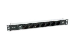 Equip 19 Steckdosenleiste 7xSchuko/2xUSBA->St.90°ÜSS Alu.