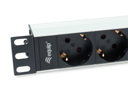 Equip 10 Steckdosenleiste 4xSchuko->St.90° si. Alu.