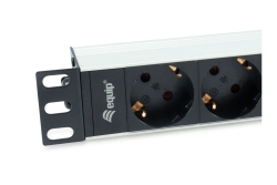 Equip 10 Steckdosenleiste 4xSchuko->St.90° si. Alu.