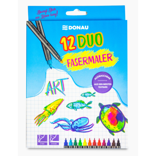 Duo-Faserschreiber - Etui 12 Stück