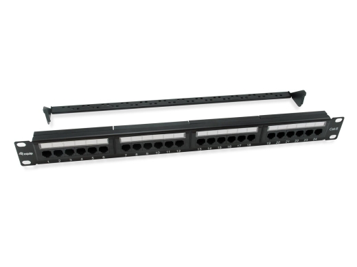 Equip 19 Patchpanel 24xRJ45 Cat6 UTP 1U 250MHz RAL9005