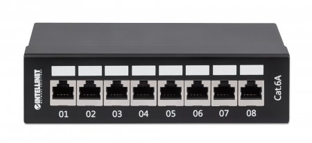 INTELLINET 8-Port Cat6a Patchpanel FTP Desktop schwarz