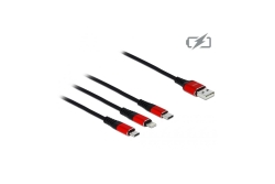 DELOCK USB 3in1 Ladekabel für Lightning/Micro-USB/USB C 30cm