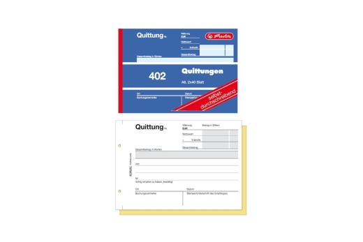 Herlitz Quittungsblock 2x40 Bl. A6 selbstdurchschreibend