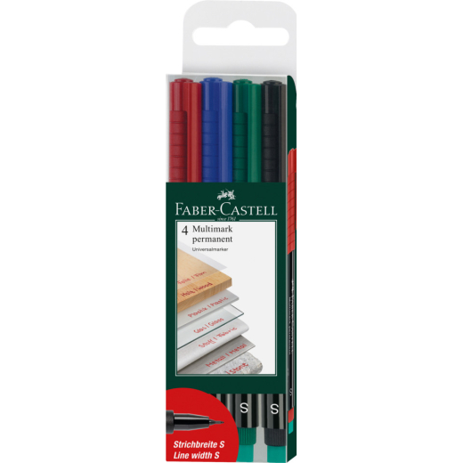 CD-Marker MULTIMARK - permanent, S, 4 Farben Etui