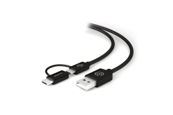 Alogic Ladekabel 2in1 USB-C & Micro USB 1m schwarz
