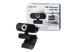Logilink Webcam 720p HD Webcam + Mikrofon schwarz