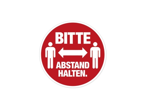 HERMA Hinweisetiketten Abstand rot/weiß Text/Pict. 5St.