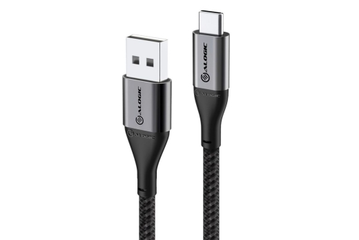 Alogic USB 2.0 Datenkabel Typ C -A M/M 3A 480 Mbps 0,3m, gr