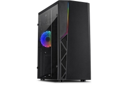 Inter-Tech Gaming-Gehäuse B-02 120mm RGB-Lüfter,LED-Streifen retail
