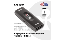 Club3D Repeater DisplayPort 1.4 > DisplayPort 1.4 akt....